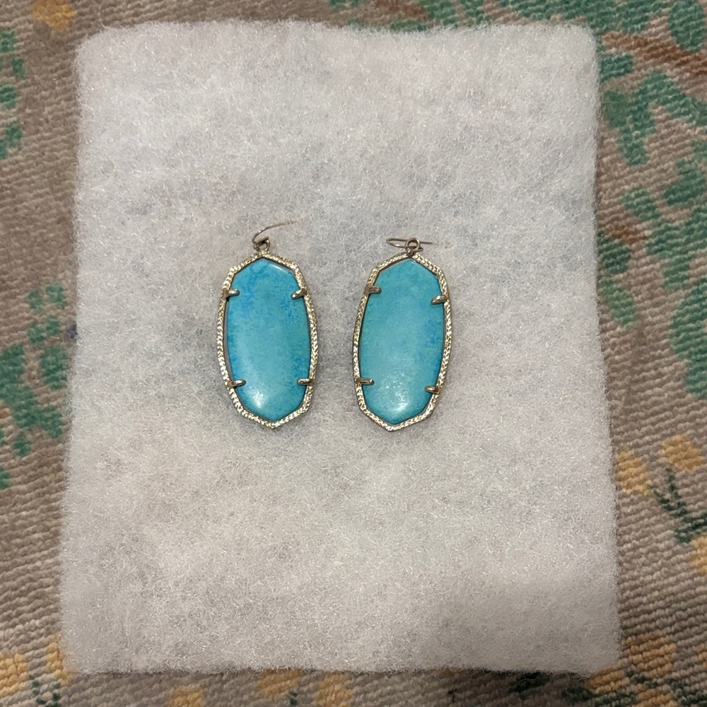 Kendra Scott Blue and Silver Drop Earrings